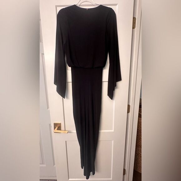 MISA Los Angeles Teget High Low Knotted Twist Front Draped Maxi Dress - Picture 4 of 10